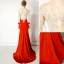 Luxury / Gorgeous Red Evening Dresses  2019 Trumpet / Mermaid Scoop Neck Lace Flower Long Sleeve Beading Tassel Sweep Train Formal Dresses