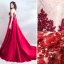 Chic / Beautiful Burgundy Evening Dresses  2019 A-Line / Princess Scoop Neck Beading Appliques Lace Flower Pearl Rhinestone Sequins Sleeveless Court Train Formal Dresses