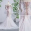 Charming Ivory Wedding Dresses 2023 Trumpet / Mermaid Off-The-Shoulder Lace Flower Long Sleeve Backless Chapel Train