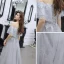 Charming Grey Evening Dresses  2019 A-Line / Princess Off-The-Shoulder Beading Pearl Rhinestone Lace Flower Short Sleeve Backless Floor-Length / Long Formal Dresses
