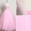 Élégant Rose Bonbon Robe De Bal 2019 Princesse V-Cou Fleur Perlage En Dentelle Appliques Sans Manches Dos Nu Longue Robe De Ceremonie