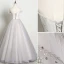 Élégant Gris Robe De Bal 2019 Princesse Encolure Dégagée Perle Faux Diamant Appliques En Dentelle Fleur Sans Manches Dos Nu Longue Robe De Ceremonie