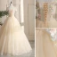 Chic / Beautiful Champagne Prom Dresses 2019 A-Line / Princess Off-The-Shoulder Pearl Sequins Lace Flower Appliques Sleeveless Backless Floor-Length / Long Formal Dresses