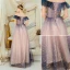 Glitzernden Rosa Abendkleider 2019 A Linie Off Shoulder Star Pailletten Kurze Ärmel Rückenfreies Lange Festliche Kleider