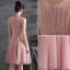 Chic / Beautiful Blushing Pink Sequins Cocktail Dresses Party Dresses 2021 A-Line / Princess Scoop Neck Sleeveless Sash Knee-Length Cocktail Party Formal Dresses