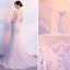 Chic / Belle Rougissant Rose Robe De Soirée 2019 Trompette / Sirène Encolure Dégagée Paillettes En Dentelle Fleur Sans Manches Train De Balayage Robe De Ceremonie