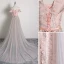 Charmant Rougissant Rose Robe De Soirée 2019 Princesse De l'épaule Appliques En Dentelle Fleur Ceinture Manches Courtes Dos Nu Tribunal Train Robe De Ceremonie