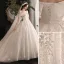 Classy Ivory Wedding Dresses 2019 Ball Gown Off-The-Shoulder Sequins Short Sleeve Backless Royal Train