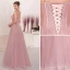 Chic / Belle Rougissant Rose Robe De Soirée 2019 Princesse Bretelles Spaghetti Noeud Perlage Paillettes Sans Manches Dos Nu Longue Robe De Ceremonie