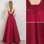 Classy Burgundy Evening Dresses  2019 A-Line / Princess Spaghetti Straps Sleeveless Backless Floor-Length / Long Formal Dresses