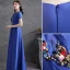Modest  Grey Crystal Rhinestone Satin Evening Dresses  2021 A-Line / Princess Scoop Neck Short Sleeve Floor-Length / Long Evening Party Formal Dresses