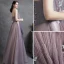 Charming Purple Lace Flower Evening Dresses  Prom Dresses 2021 A-Line / Princess Ruffle Strapless Sequins Sleeveless Backless Floor-Length / Long Evening Party Prom Formal Dresses