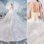 Charmant Weiß Brautkleider / Hochzeitskleider 2019 Ballkleid Stehkragen Perlenstickerei Pailletten Spitze Blumen Ärmellos Rückenfreies Königliche Schleppe