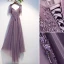 Chic / Beautiful Grape Evening Dresses  2019 A-Line / Princess Spaghetti Straps Beading Crystal Lace Flower Short Sleeve Backless Asymmetrical Formal Dresses