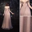 Élégant Rougissant Rose Robe De Soirée 2020 Princesse De l'épaule Perlage Paillettes En Dentelle Fleur Manches Courtes Dos Nu Longue Robe De Ceremonie