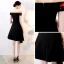 Modest / Simple Black Party Dresses 2018 A-Line / Princess Embroidered Off-The-Shoulder Sleeveless Short Formal Dresses