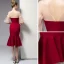 Chic / Beautiful Red Homecoming Graduation Dresses 2020 Trumpet / Mermaid Short Sleeve V-Neck Backless Knee-Length Formal Dresses