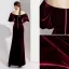 Elegant Burgundy Evening Dresses  2020 Trumpet / Mermaid Suede Off-The-Shoulder Short Sleeve Split Front Floor-Length / Long Formal Dresses