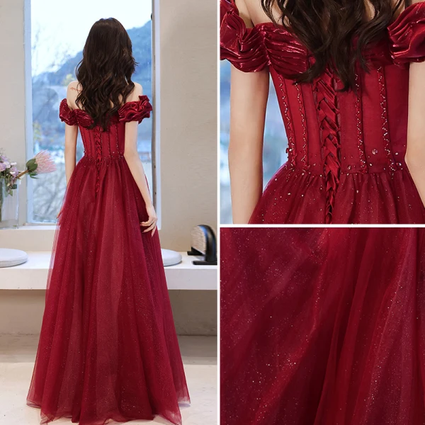 Charmant Rosa Ballkleider 2021 A Linie Off Shoulder Ärmellos Rückenfreies Kristall Lange Ball Festliche Kleider