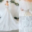 Charming Ivory Wedding Dresses 2020 A-Line / Princess Off-The-Shoulder Lace Flower Appliques Short Sleeve Backless Chapel Train