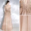 Chic / Beautiful Pearl Pink Evening Dresses  2020 A-Line / Princess Scoop Neck Beading Pearl Lace Flower Sequins Sleeveless Backless Floor-Length / Long Formal Dresses