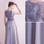 Chic / Beautiful Purple Evening Dresses  2020 A-Line / Princess Lace Scoop Neck Sleeveless Floor-Length / Long Formal Dresses