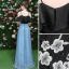 Chic / Belle Noire Robe De Soirée 2020 Princesse Bretelles Spaghetti Paillettes En Dentelle Fleur Manches Courtes Dos Nu Longue Robe De Ceremonie
