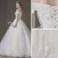 Elegant Champagne Wedding Dresses 2018 Ball Gown Lace Flower Off-The-Shoulder Backless Sleeveless Floor-Length / Long Wedding