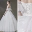 Elegant Elfenben Brudekjoler 2018 Ballkjole Beading Paljetter Kjæreste Ryggløse Korte Ermer Lange Bryllup