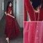 Mode Bordeaux Robe De Soirée 2020 Princesse Col Haut Perlage Étoile Paillettes 1/2 Manches Dos Nu Longue Robe De Ceremonie