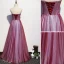 Chic Bordeaux Robe De Soirée 2020 Princesse Bustier Cristal Appliques En Dentelle Fleur Sans Manches Dos Nu Longue Robe De Ceremonie