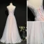 Chic Rougissant Rose Robe De Soirée 2020 Princesse Encolure Dégagée Perle Faux Diamant En Dentelle Fleur Sans Manches Dos Nu Longue Robe De Ceremonie