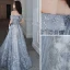 Charmant Bleu Ciel Robe De Soirée 2020 Princesse De l'épaule Paillettes Sans Manches Dos Nu Longue Robe De Ceremonie
