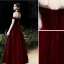 Vintage / Originale Bordeaux Robe De Soirée 2020 Princesse Daim De l'épaule Sans Manches Dos Nu Thé Longueur Robe De Ceremonie