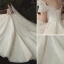 Luxe Champagne Robe De Mariée 2020 Robe Boule De l'épaule Glitter Perlage Paillettes Perle Manches Courtes Dos Nu Cathedral Train