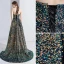 High End Multifarben Abendkleider 2020 Meerjungfrau Bandeau Perlenstickerei Pailletten Ärmellos Rückenfreies Sweep / Pinsel Zug Festliche Kleider