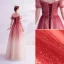 Charmant Bordeaux Dégradé De Couleur Glitter Robe De Bal 2020 Princesse De l'épaule Cristal Paillettes Manches Courtes Dos Nu Longue Robe De Ceremonie