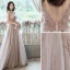 Mode Nues Robe De Bal 2020 Princesse Bretelles Spaghetti Perlage Faux Diamant Paillettes Sans Manches Dos Nu Fendue devant Longue Robe De Ceremonie