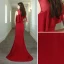 Chic / Belle Couleur Unie Rouge Robe De Soirée 2020 Trompette / Sirène Encolure Dégagée Sans Manches Fendue devant Train De Balayage Robe De Ceremonie
