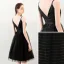 Modest / Simple Glitter Black Gold Homecoming Graduation Dresses 2018 A-Line / Princess Spaghetti Straps Backless Sleeveless Short Prom Dresses