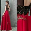Style Chinois Rouge Robe De Soirée 2020 Princesse Col Haut Faux Diamant En Dentelle Fleur Noeud Mancherons Dos Nu Longue Robe De Ceremonie