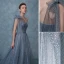 Bling Bling Mode Bleu Ciel Glitter Robe De Bal 2021 Princesse Une épaule Perle Paillettes Ceinture Manches Courtes Dos Nu Longue Promo Robe De Ceremonie