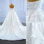 Luxus / Herrlich Ivory / Creme Satin Perlenstickerei Perle Pailletten Brautkleider / Hochzeitskleider 2021 A Linie Bandeau Applikationen Ärmellos Rückenfreies Königliche Schleppe Hochzeit