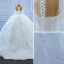 High-end Luxury / Gorgeous Ivory Beading Crystal Sequins Wedding Dresses 2021 Ball Gown Scoop Neck 3/4 Sleeve Cathedral Train Wedding