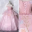 Elegant Candy Pink Prom Dresses 2021 Ball Gown Off-The-Shoulder Beading Pearl Rhinestone Lace Flower Sleeveless Backless Floor-Length / Long Prom Formal Dresses