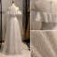 Sparkly Silver Grey Glitter Evening Dresses  2020 A-Line / Princess Scoop Neck Sequins Short Sleeve Floor-Length / Long Formal Dresses