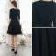 Vintage / Retro Modest / Simple Solid Color Black Homecoming Graduation Dresses 2020 A-Line / Princess V-Neck 1/2 Sleeves Knee-Length Formal Dresses