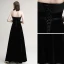 Modest / Simple Black Evening Dresses  2020 A-Line / Princess Suede Strapless Sleeveless Backless Floor-Length / Long Formal Dresses