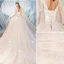 Scintillantes Champagne Paillettes Robe De Mariée 2020 Robe Boule V-Cou Perlage 1/2 Manches Dos Nu Cathedral Train