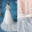 Élégant Ivoire Robe De Mariée 2020 Princesse Encolure Dégagée Faux Diamant En Dentelle Fleur Manches Courtes Tribunal Train